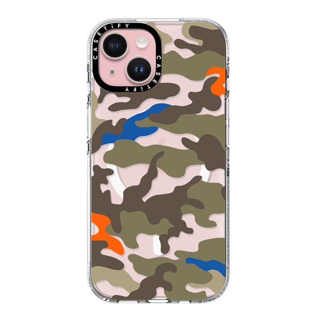 CASETiFY iPhone 15 ケース クリア クリア ケース MagSafe対応 Camo Camo Over - Olive Mix