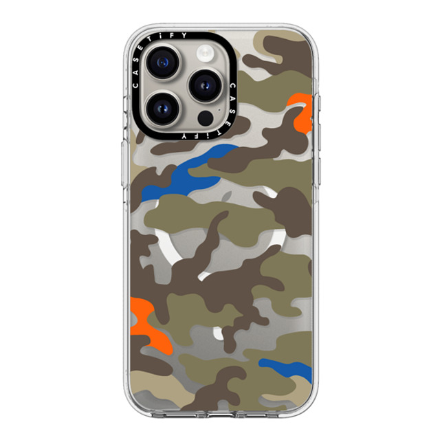 CASETiFY iPhone 15 Pro Max ケース クリア クリア ケース MagSafe対応 Camo Camo Over - Olive Mix