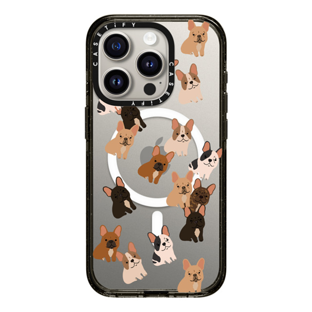 CASETiFY iPhone 15 Pro Case Black Impact Case MagSafe Compatible Dog 犬 Frenchie Jumble Mother's Day CASETiFY iPhone 15 Pro Case Black Impact Case MagSafe Compatible Dog 犬 Frenchie Jumble Mother's Day