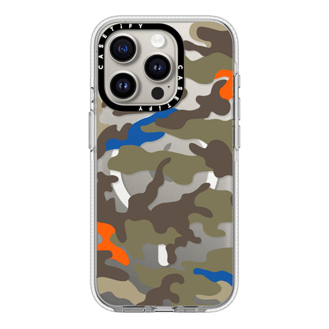 CASETiFY iPhone 15 Pro ケース クリア クリア ケース MagSafe対応 Camo Camo Over - Olive Mix