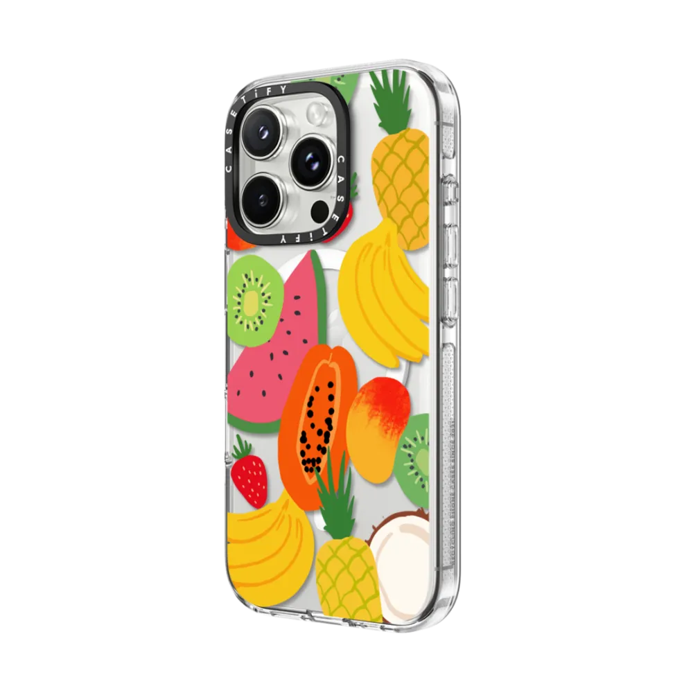 Clear iPhone 16 Pro Max Case MagSafe Compatible - Summer Fruit Medley