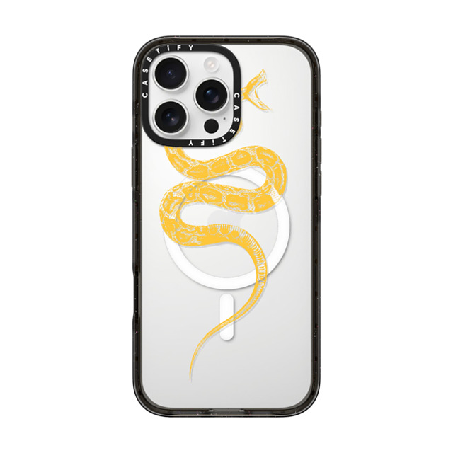 CASETiFY iPhone 16 Pro Max ケース ブラック インパクトケース MagSafe対応 Snake Bite - Yellow casetifylab Father's Day CASETiFY iPhone 16 Pro Max ケース ブラック インパクトケース MagSafe対応 Snake Bite - Yellow casetifylab Father's Day