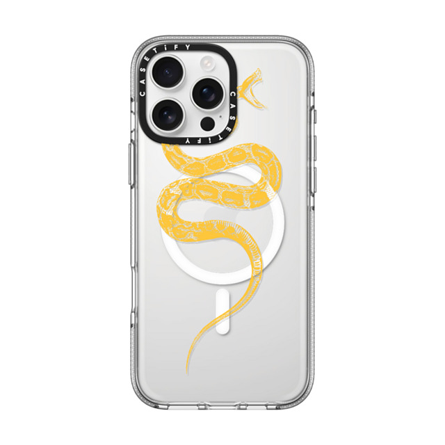 CASETiFY iPhone 16 Pro Max ケース クリア クリア ケース MagSafe対応 Snake Bite - Yellow casetifylab Father's Day CASETiFY iPhone 16 Pro Max ケース クリア クリア ケース MagSafe対応 Snake Bite - Yellow casetifylab Father's Day