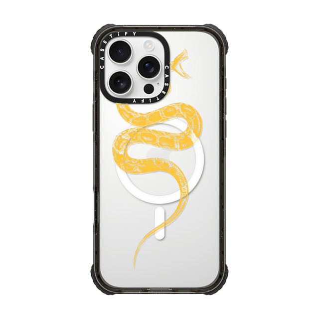 CASETiFY iPhone 16 Pro Max ケース ブラック ウルトラ インパクトケース MagSafe 対応 Snake Bite - Yellow casetifylab Father's Day CASETiFY iPhone 16 Pro Max ケース ブラック ウルトラ インパクトケース MagSafe 対応 Snake Bite - Yellow casetifylab Father's Day