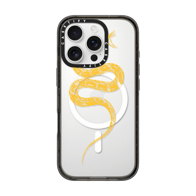 CASETiFY iPhone 16 Pro ケース ブラック インパクトケース MagSafe対応 Snake Bite - Yellow casetifylab Father's Day CASETiFY iPhone 16 Pro ケース ブラック インパクトケース MagSafe対応 Snake Bite - Yellow casetifylab Father's Day