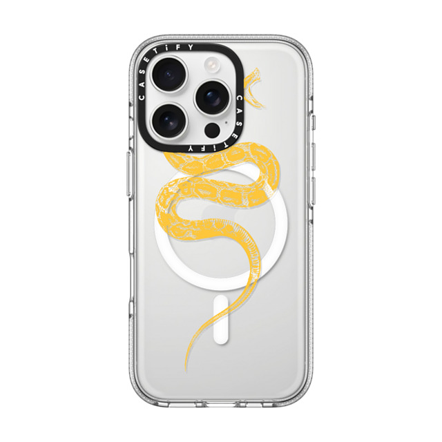 CASETiFY iPhone 16 Pro ケース クリア クリア ケース MagSafe対応 Snake Bite - Yellow casetifylab Father's Day CASETiFY iPhone 16 Pro ケース クリア クリア ケース MagSafe対応 Snake Bite - Yellow casetifylab Father's Day