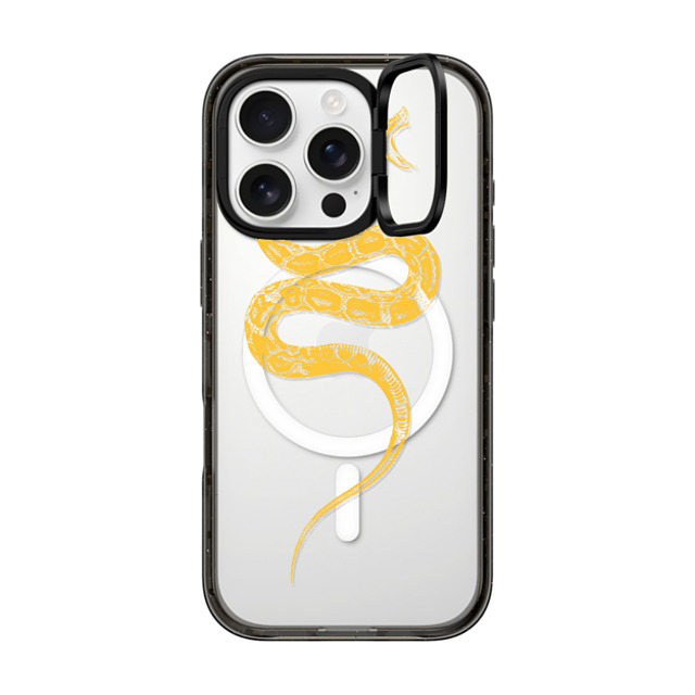 CASETiFY iPhone 16 Pro ケース ブラック インパクトリングスタンドケース MagSafe対応 Snake Bite - Yellow casetifylab Father's Day CASETiFY iPhone 16 Pro ケース ブラック インパクトリングスタンドケース MagSafe対応 Snake Bite - Yellow casetifylab Father's Day