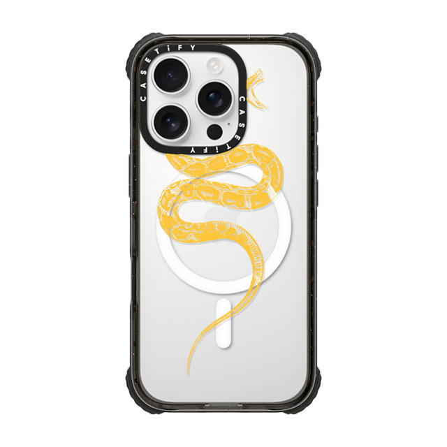 CASETiFY iPhone 16 Pro ケース ブラック ウルトラ インパクトケース MagSafe 対応 Snake Bite - Yellow casetifylab Father's Day CASETiFY iPhone 16 Pro ケース ブラック ウルトラ インパクトケース MagSafe 対応 Snake Bite - Yellow casetifylab Father's Day