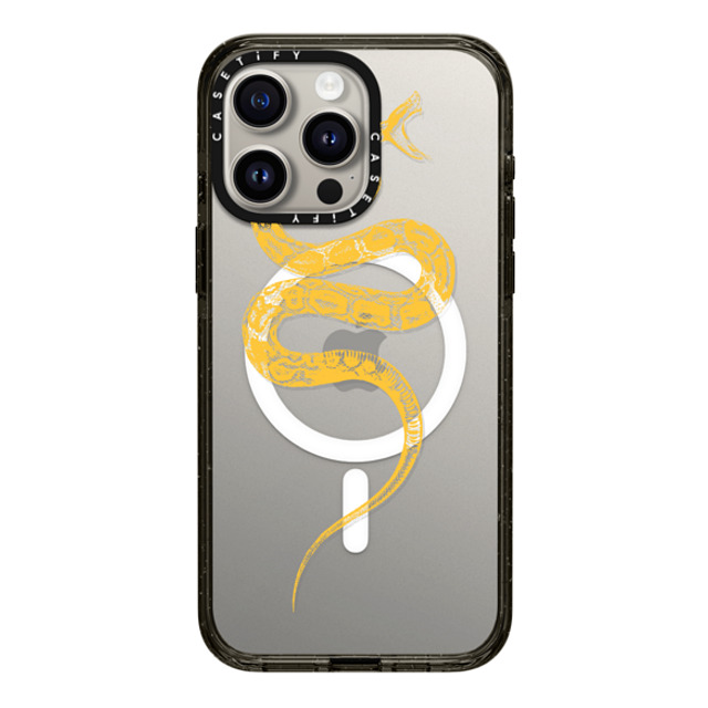 CASETiFY iPhone 15 Pro Max ケース ブラック インパクトケース MagSafe対応 Snake Bite - Yellow casetifylab Father's Day CASETiFY iPhone 15 Pro Max ケース ブラック インパクトケース MagSafe対応 Snake Bite - Yellow casetifylab Father's Day