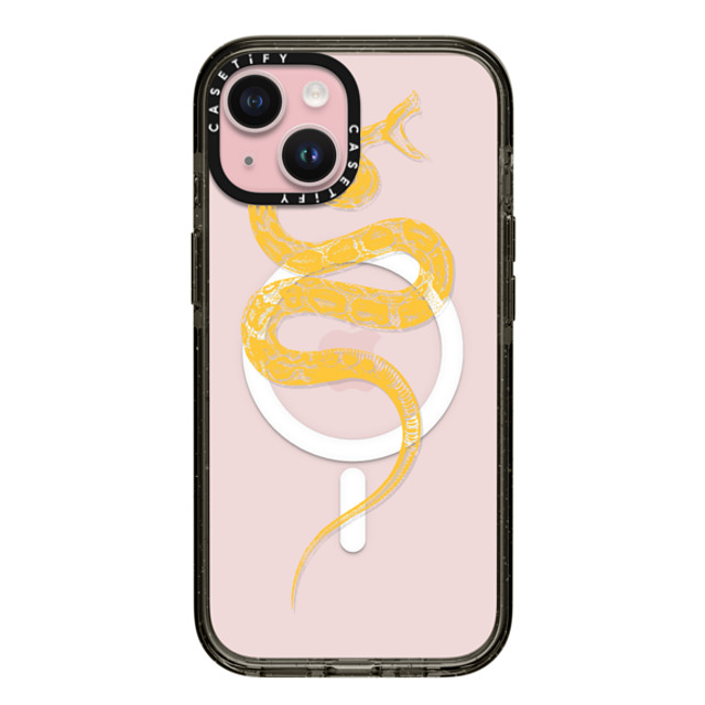 CASETiFY iPhone 15 ケース ブラック インパクトケース MagSafe対応 Snake Bite - Yellow casetifylab Father's Day CASETiFY iPhone 15 ケース ブラック インパクトケース MagSafe対応 Snake Bite - Yellow casetifylab Father's Day