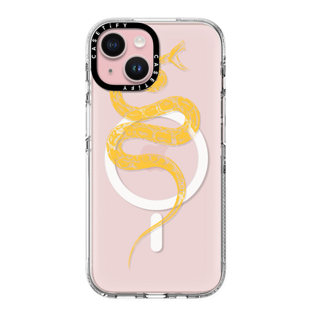 CASETiFY iPhone 15 Case Clear Clear Case MagSafe Compatible Snake Bite - Yellow casetifylab Father's Day CASETiFY iPhone 15 Case Clear Clear Case MagSafe Compatible Snake Bite - Yellow casetifylab Father's Day