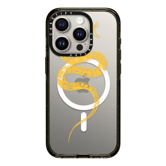 CASETiFY iPhone 15 Pro ケース ブラック インパクトケース MagSafe対応 Snake Bite - Yellow casetifylab Father's Day CASETiFY iPhone 15 Pro ケース ブラック インパクトケース MagSafe対応 Snake Bite - Yellow casetifylab Father's Day