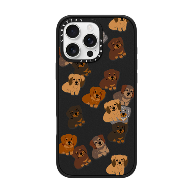 CASETiFY iPhone 16 Pro Max ケース マットブラック インパクトケース MagSafe対応 Dog 犬 Dachshund Jumble Back to School CASETiFY iPhone 16 Pro Max ケース マットブラック インパクトケース MagSafe対応 Dog 犬 Dachshund Jumble Back to School