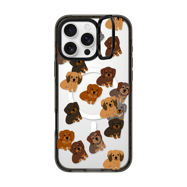 CASETiFY iPhone 16 Pro Max ケース ブラック インパクトリングスタンドケース MagSafe対応 Dog 犬 Dachshund Jumble Back to School CASETiFY iPhone 16 Pro Max ケース ブラック インパクトリングスタンドケース MagSafe対応 Dog 犬 Dachshund Jumble Back to School