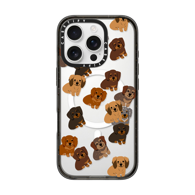 CASETiFY iPhone 16 Pro ケース ブラック インパクトケース MagSafe対応 Dog 犬 Dachshund Jumble Back to School CASETiFY iPhone 16 Pro ケース ブラック インパクトケース MagSafe対応 Dog 犬 Dachshund Jumble Back to School