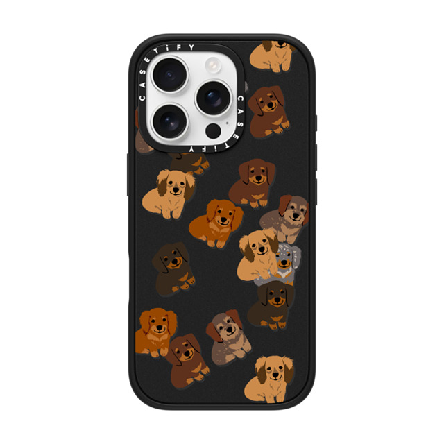 CASETiFY iPhone 16 Pro ケース マットブラック インパクトケース MagSafe対応 Dog 犬 Dachshund Jumble Back to School CASETiFY iPhone 16 Pro ケース マットブラック インパクトケース MagSafe対応 Dog 犬 Dachshund Jumble Back to School