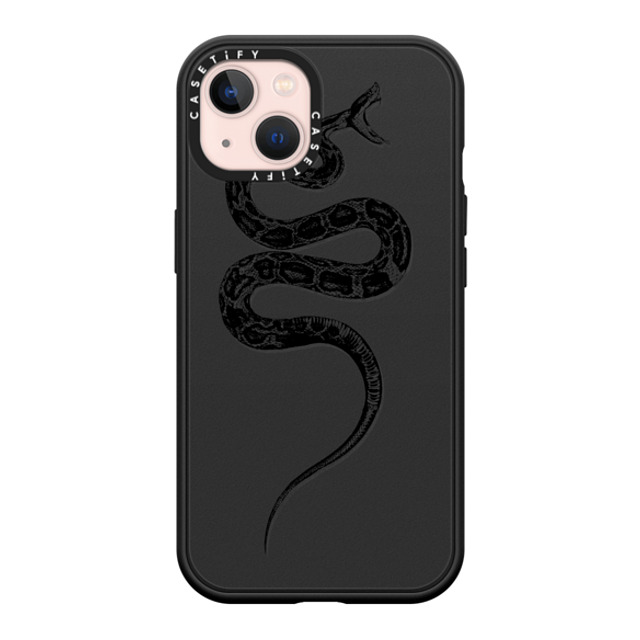 CASETiFY iPhone 13 ケース マットブラック インパクトケース MagSafe対応 Snake Bite - Black casetifylab