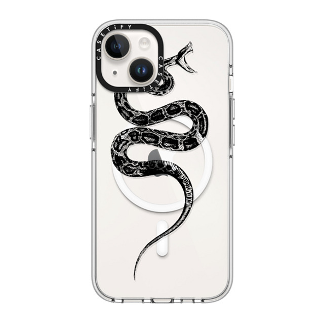 CASETiFY iPhone 14 ケース クリア クリア ケース MagSafe対応 Snake Bite - Black casetifylab