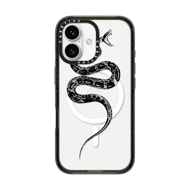 CASETiFY iPhone 16 ケース ブラック インパクトケース MagSafe対応 Snake Bite - Black casetifylab