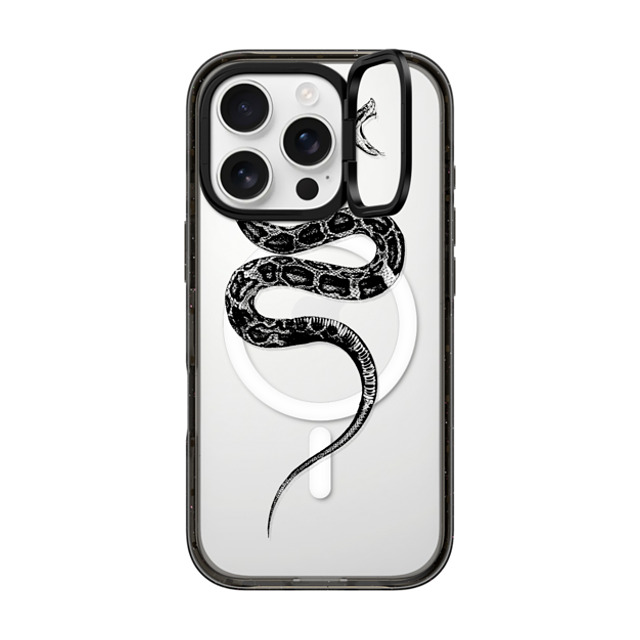 CASETiFY iPhone 16 Pro ケース ブラック インパクトリングスタンドケース MagSafe対応 Snake Bite - Black casetifylab