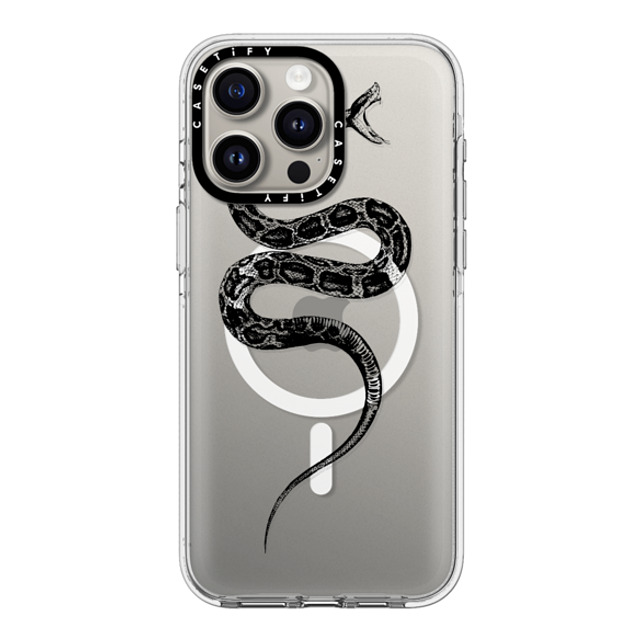 CASETiFY iPhone 15 Pro Max ケース クリア クリア ケース MagSafe対応 Snake Bite - Black casetifylab