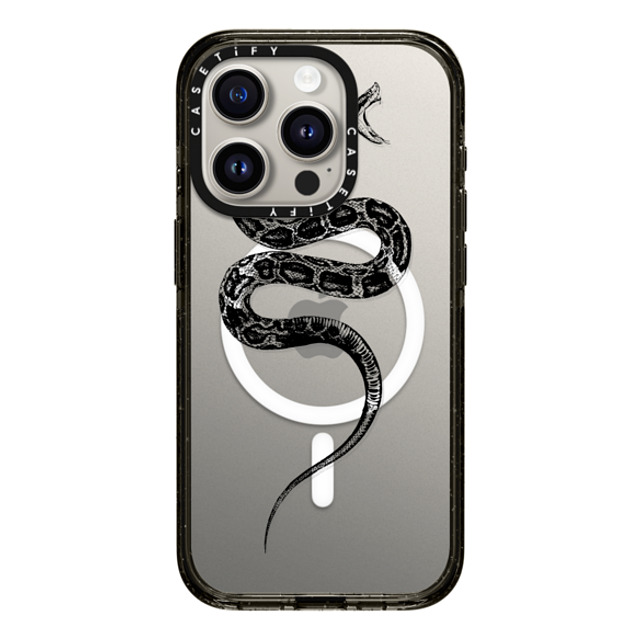 CASETiFY iPhone 15 Pro ケース ブラック インパクトケース MagSafe対応 Snake Bite - Black casetifylab