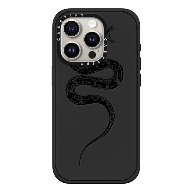 CASETiFY iPhone 15 Pro ケース マットブラック インパクトケース MagSafe対応 Snake Bite - Black casetifylab