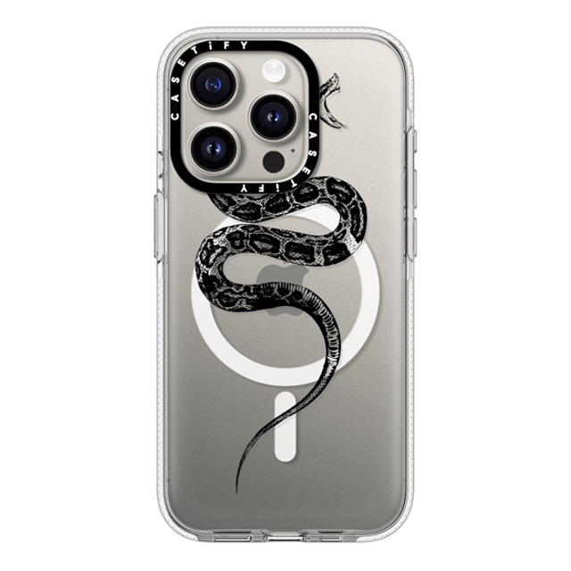 CASETiFY iPhone 15 Pro ケース クリア クリア ケース MagSafe対応 Snake Bite - Black casetifylab