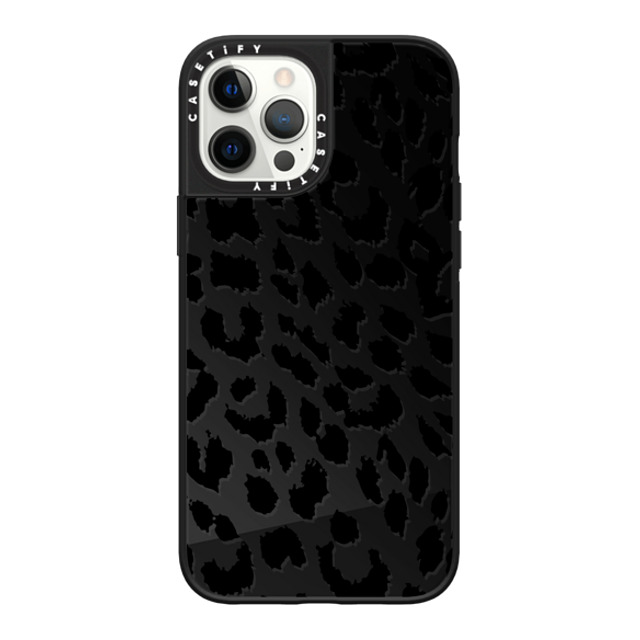 CASETiFY iPhone 12 Pro Max ケース Black on Black ミラーケース MagSafe対応 Leopard Lacie Leopard