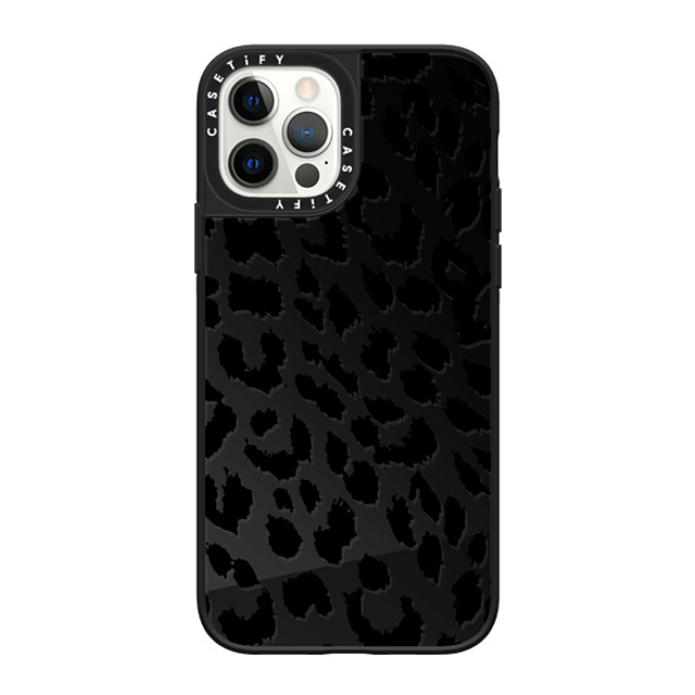 CASETiFY iPhone 12 Pro ケース Black on Black ミラーケース MagSafe対応 Leopard Lacie Leopard