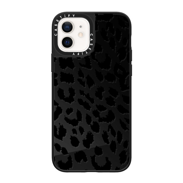 CASETiFY iPhone 12 ケース Black on Black ミラーケース MagSafe対応 Leopard Lacie Leopard