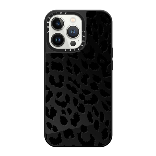 CASETiFY iPhone 13 Pro ケース Black on Black ミラーケース MagSafe対応 Leopard Lacie Leopard