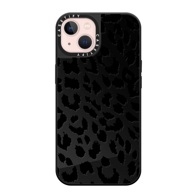 CASETiFY iPhone 13 ケース Black on Black ミラーケース MagSafe対応 Leopard Lacie Leopard