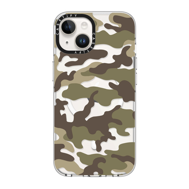 CASETiFY iPhone 14 ケース クリア クリア ケース MagSafe対応 Camo Camo Over - Olive