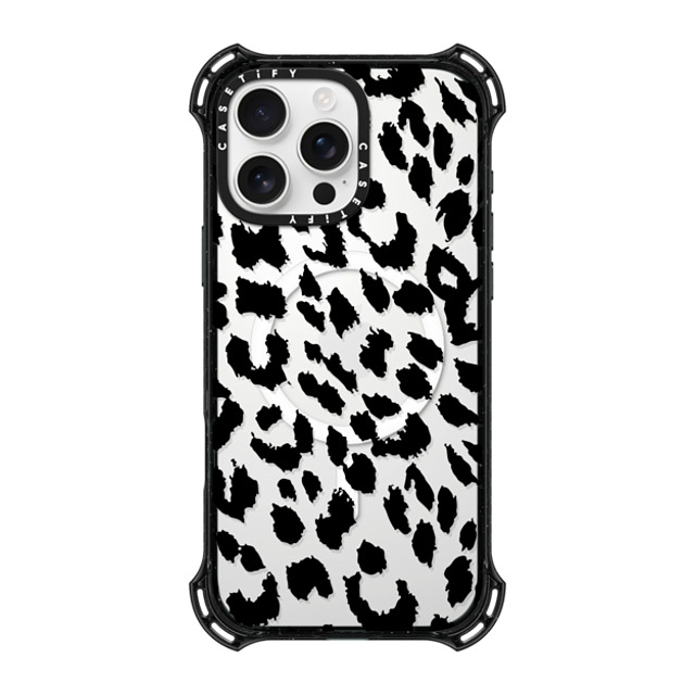 CASETiFY iPhone 16 Pro Max ケース ブラック バウンスケース Leopard Lacie Leopard