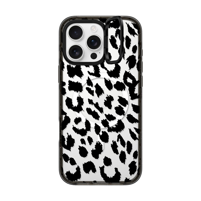 CASETiFY iPhone 16 Pro Max ケース ブラック インパクトリングスタンドケース MagSafe対応 Leopard Lacie Leopard