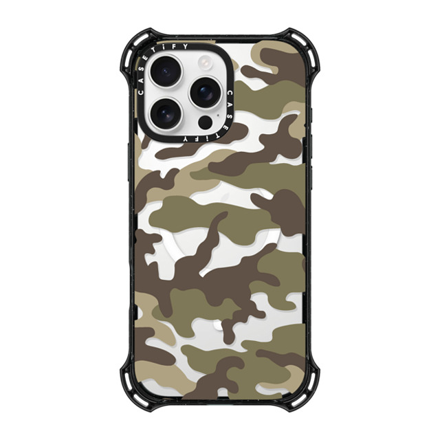 CASETiFY iPhone 16 Pro Max ケース ブラック バウンスケース Camo Camo Over - Olive