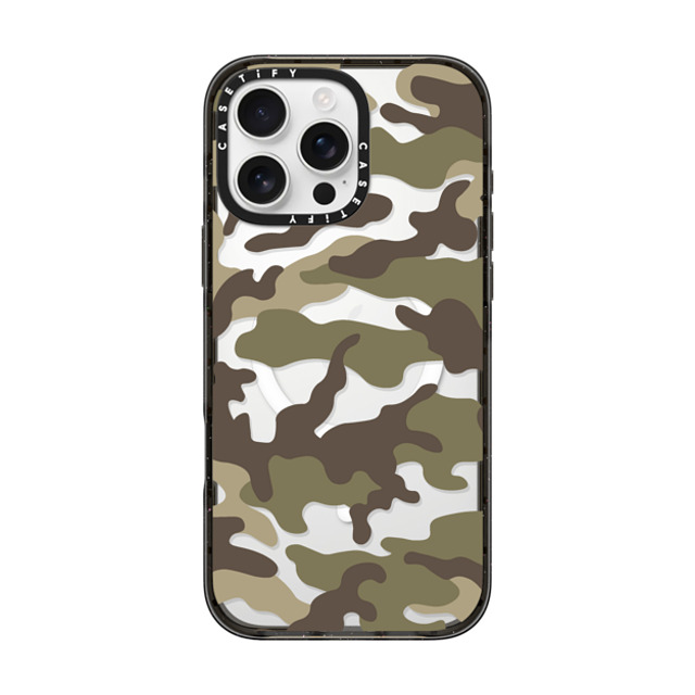 CASETiFY iPhone 16 Pro Max ケース ブラック インパクトケース MagSafe対応 Camo Camo Over - Olive