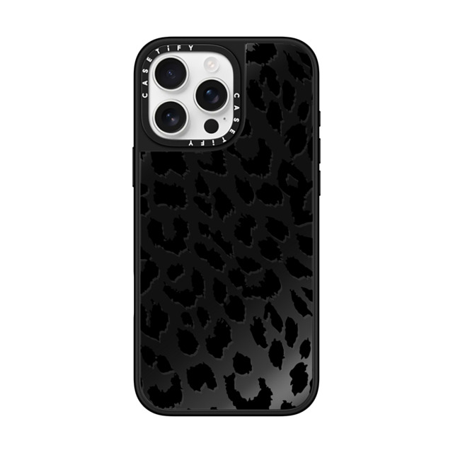 CASETiFY iPhone 16 Pro Max ケース Black on Black ミラーケース MagSafe対応 Leopard Lacie Leopard