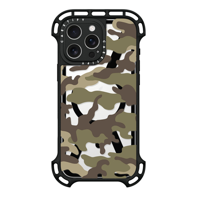 CASETiFY iPhone 16 Pro Max ケース ブラック ウルトラ バウンスケース MagSafe対応 Camo Camo Over - Olive