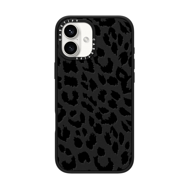 CASETiFY iPhone 16 Plus ケース マットブラック インパクトケース MagSafe対応 Leopard Lacie Leopard