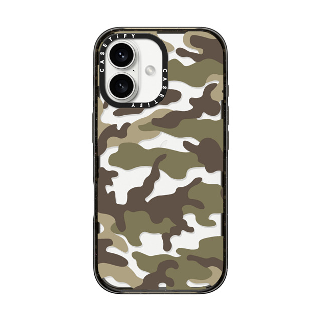 CASETiFY iPhone 16 ケース ブラック インパクトケース Camo Camo Over - Olive