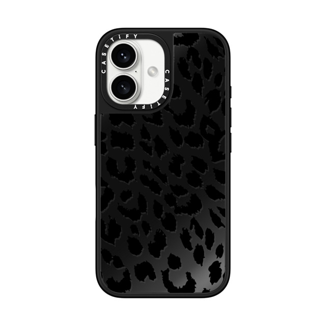 CASETiFY iPhone 16 ケース Black on Black ミラーケース MagSafe対応 Leopard Lacie Leopard