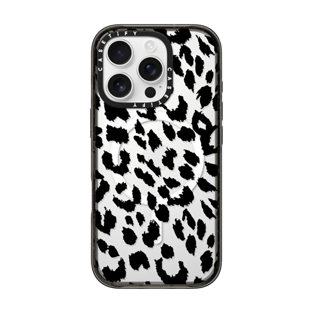 CASETiFY iPhone 16 Pro ケース ブラック インパクトケース MagSafe対応 Leopard Lacie Leopard