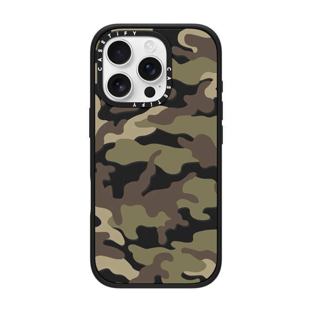 CASETiFY iPhone 16 Pro ケース マットブラック インパクトケース MagSafe対応 Camo Camo Over - Olive