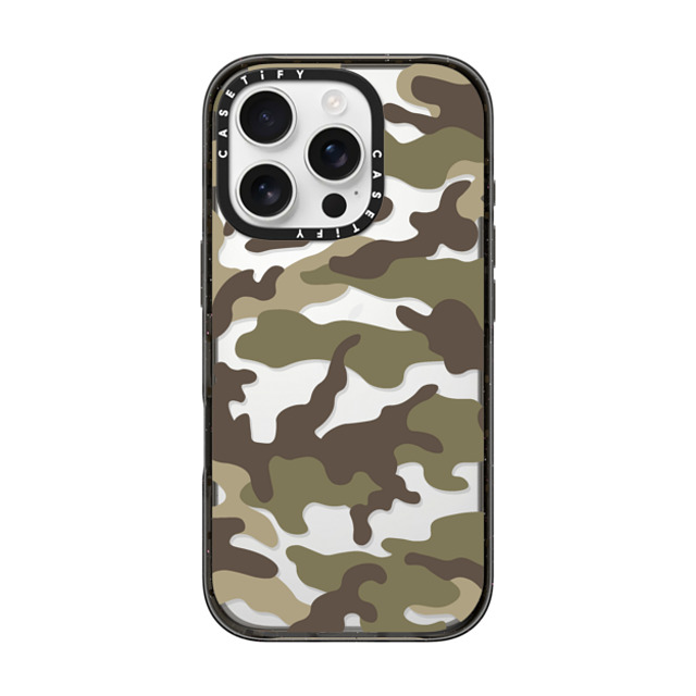 CASETiFY iPhone 16 Pro ケース ブラック インパクトケース Camo Camo Over - Olive