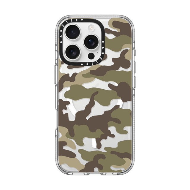 CASETiFY iPhone 16 Pro ケース クリア クリア ケース MagSafe対応 Camo Camo Over - Olive