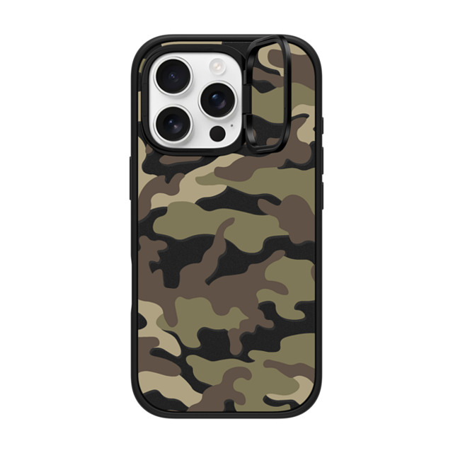 CASETiFY iPhone 16 Pro ケース マットブラック インパクトリングスタンドケース MagSafe対応 Camo Camo Over - Olive