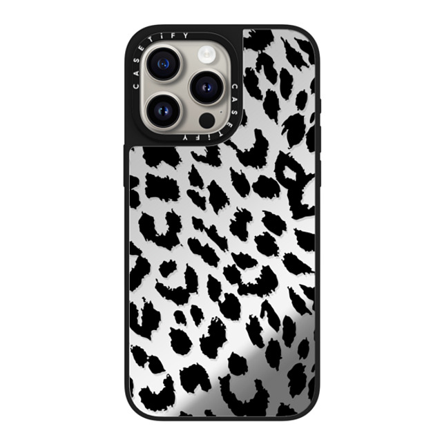 CASETiFY iPhone 15 Pro Max ケース Silver on Black ミラーケース MagSafe対応 Leopard Lacie Leopard