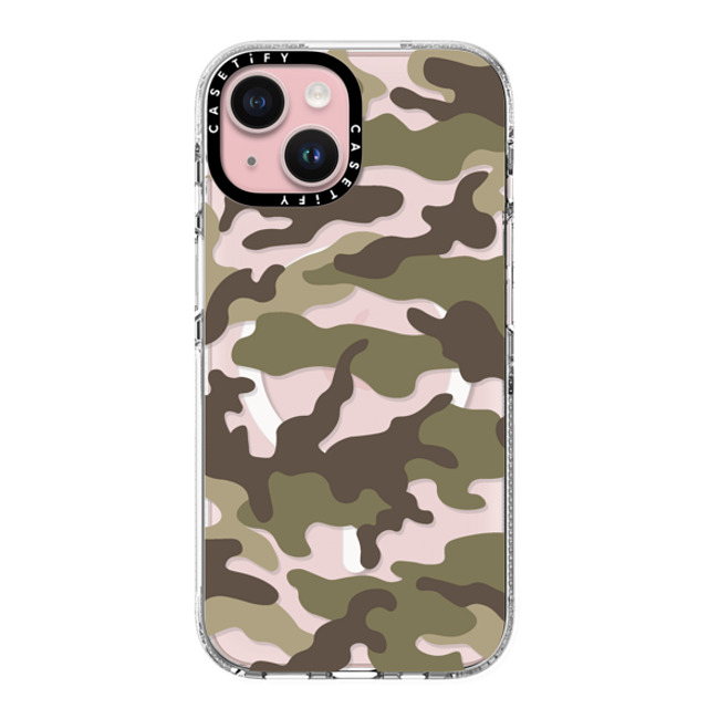 CASETiFY iPhone 15 ケース クリア クリア ケース MagSafe対応 Camo Camo Over - Olive